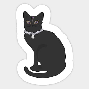 Fancy Black Cat Sticker